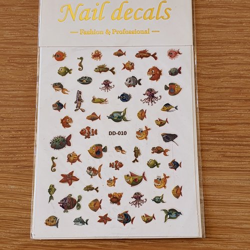 1 grande carte de stickers ongles nails art logos (492.9613)