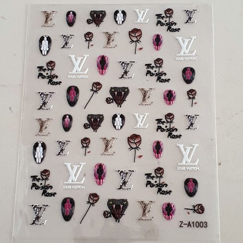 1 grande carte de stickers ongles nails art logos (493.1215)
