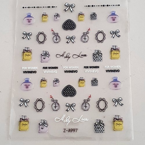 1 grande carte de stickers ongles nails art logos (493.2658)