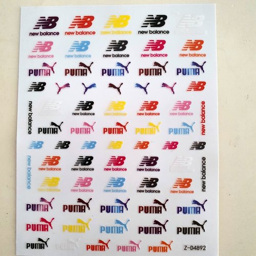 1 grande carte de stickers ongles nails art logos (493.4570)