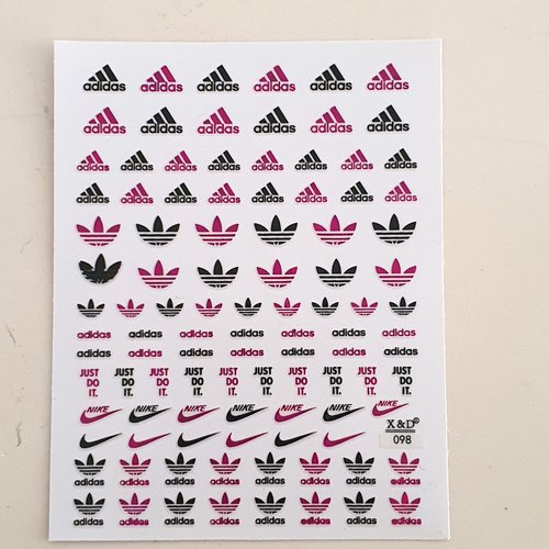 1 grande carte de stickers ongles nails art logos (493.4584)