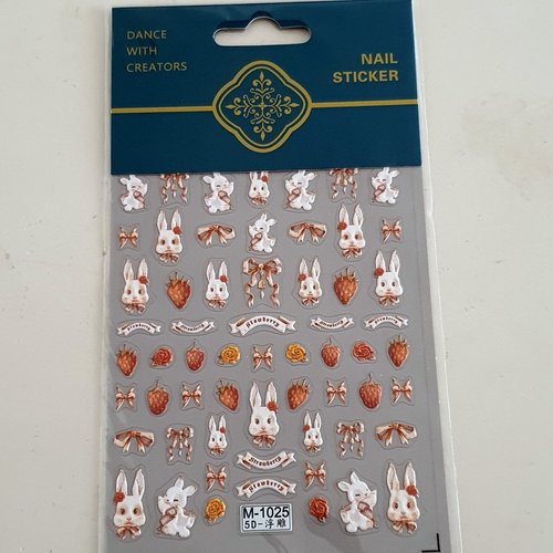 1 grande carte de stickers ongles nails art logos (493.4766)