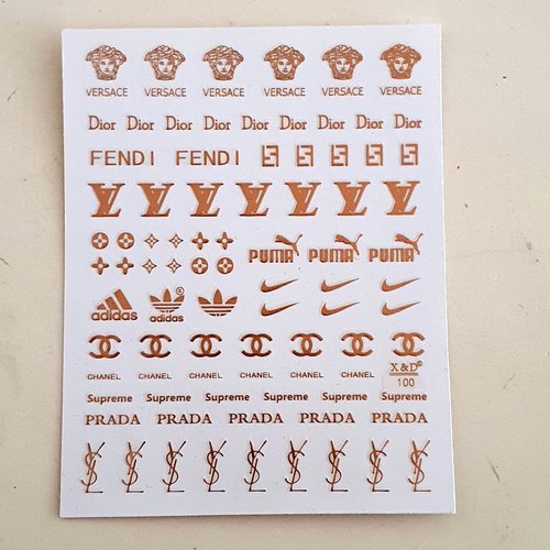 1 grande carte de stickers ongles nails art logos (493.4773)