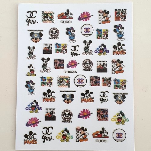 1 grande carte de stickers ongles nails art logos (493.5688)