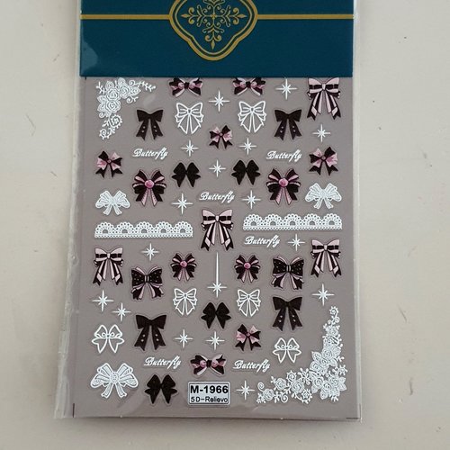 1 grande carte de stickers ongles nails art logos (494.0048)