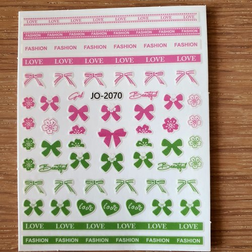 1 carte de stickers ongles nails art logos (494.0230)