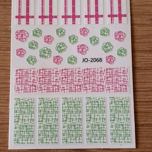 1 carte de stickers ongles nails art logos (494.0231)