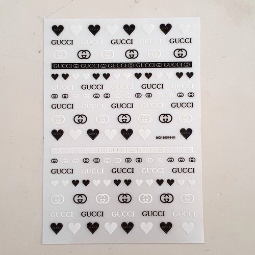 1 grande carte de stickers ongles nails art logos (494.0234)