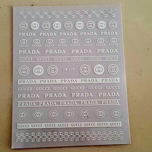 1 grande carte de stickers ongles nails art logos (494.0552)