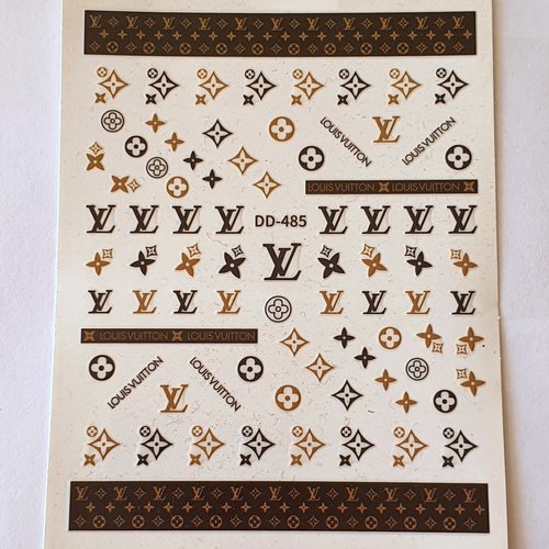 1 grande carte de stickers ongles nails art logos (494.0556)