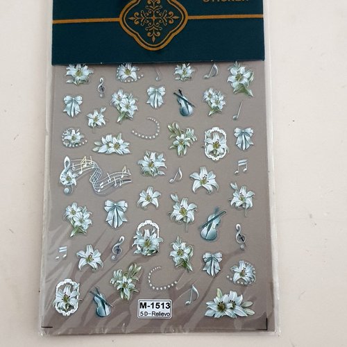 1 grande carte de stickers 5d ongles nails art logos (494.2176)