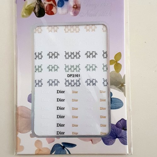 1 grande carte de stickers ongles nails art logos (494.2201)