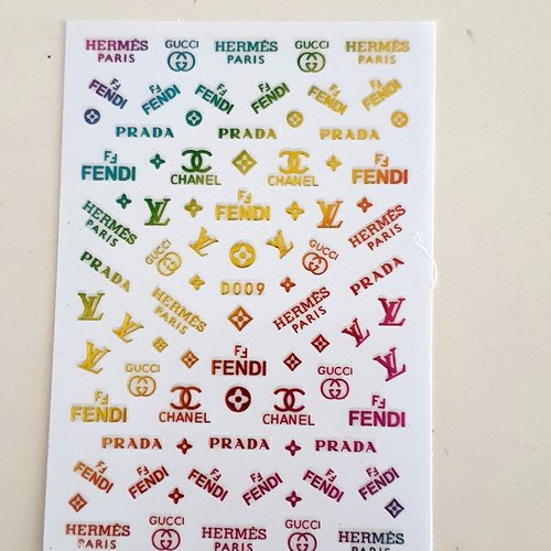 1 carte de stickers 3d ongles nails art logos (494.2897)