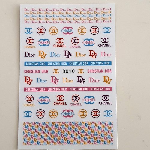 1 carte de stickers ongles nails art logos (494.7110)