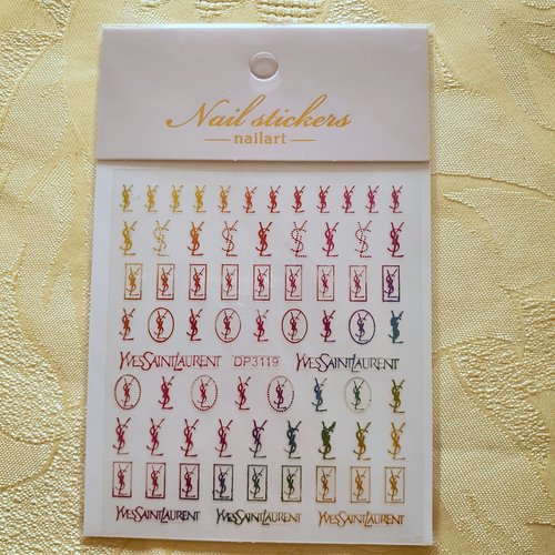 1 grande carte de stickers 3d ongles nails art logos (494.8699)