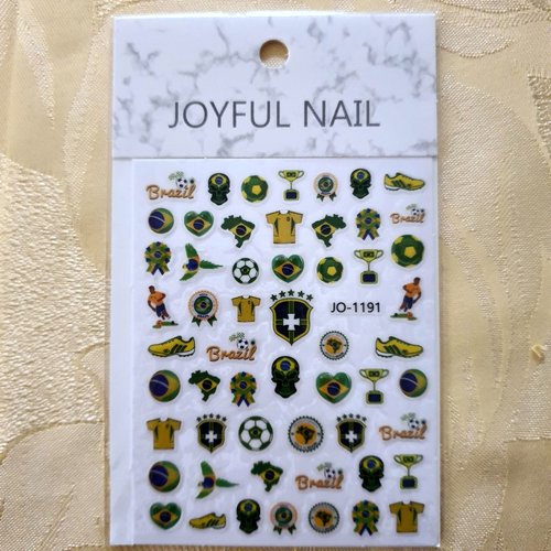 1 carte de stickers 3d ongles nails art logos (495.0255)