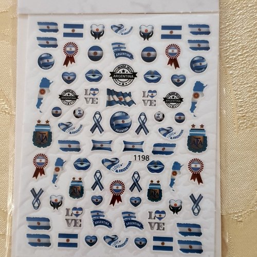 1 carte de stickers 3d ongles nails art logos (495.0257)