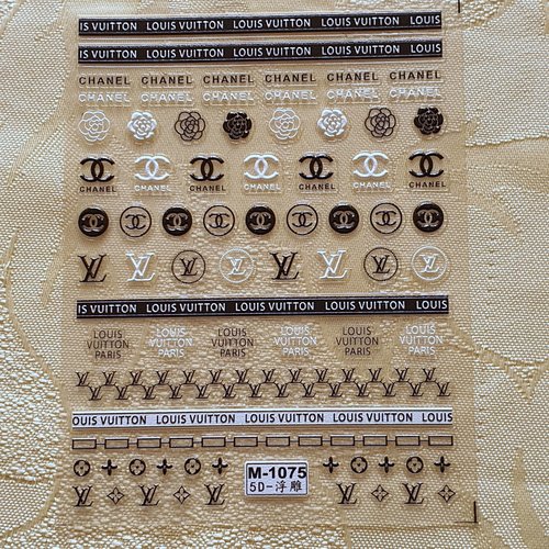 1 grande carte de stickers 5d ongles nails art logos (495.3106)