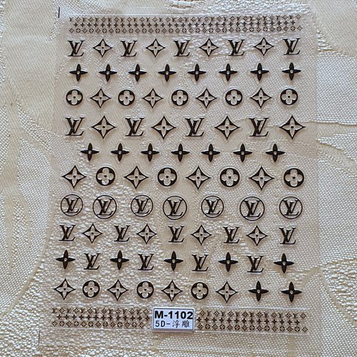1 grande carte de stickers 5d ongles nails art logos (495.3107)