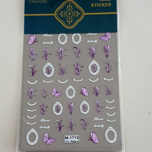 1 grande carte de stickers 5d ongles nails art logos (495.4133)