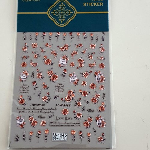1 grande carte de stickers 5d ongles nails art logos (495.4136)