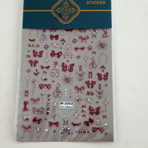 1 grande carte de stickers 5d ongles nails art logos (495.4140)