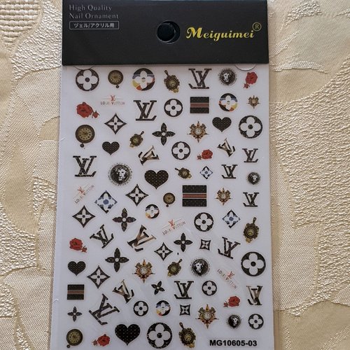 1 grande carte de stickers ongles nails art logos (495.6664)