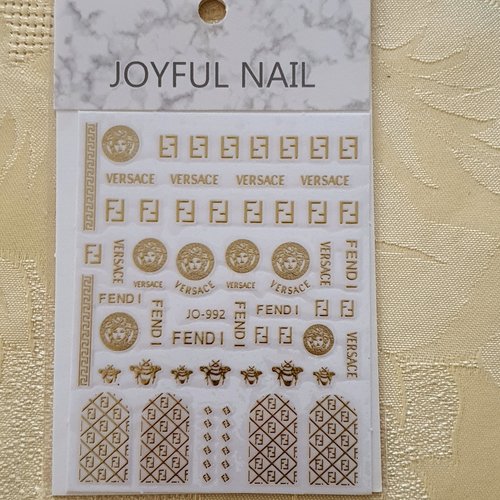 1 grande carte de stickers ongles nails art logos (495.6677)