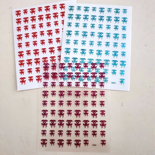 1 grande carte de stickers ongles nails art logos (496.1471)