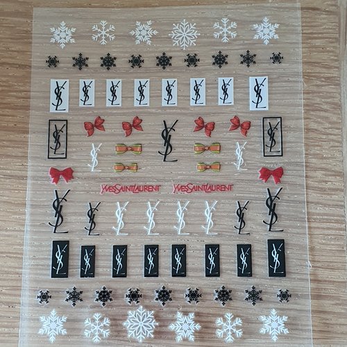 1 grande carte de stickers 5d ongles nails art logos (496.3037)