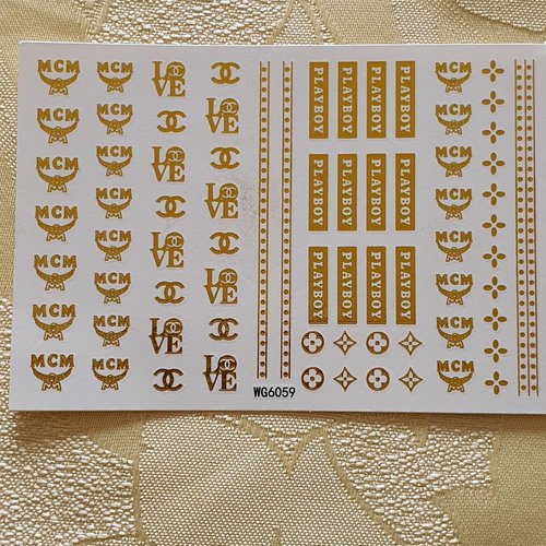 1 carte de stickers ongles nails art logos (496.4839)