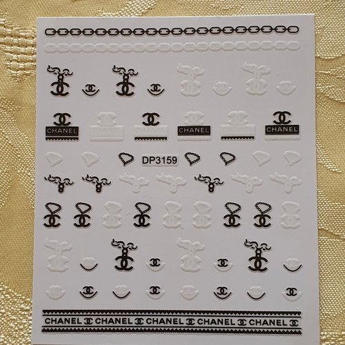 1 carte de stickers 3d ongles nails art logos (496.4854)