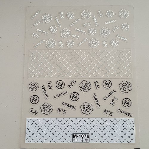 1 carte de stickers 5d ongles nails art logos (496.6063)