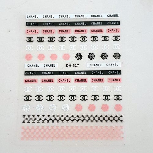 1 carte de stickers 3d ongles nails art logos (496.8219)
