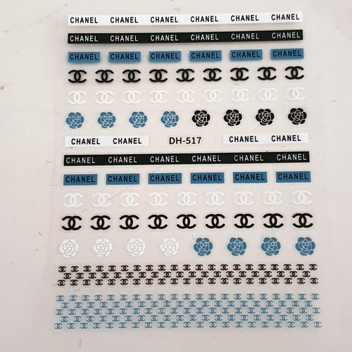 1 carte de stickers 3d ongles nails art logos (496.8220)