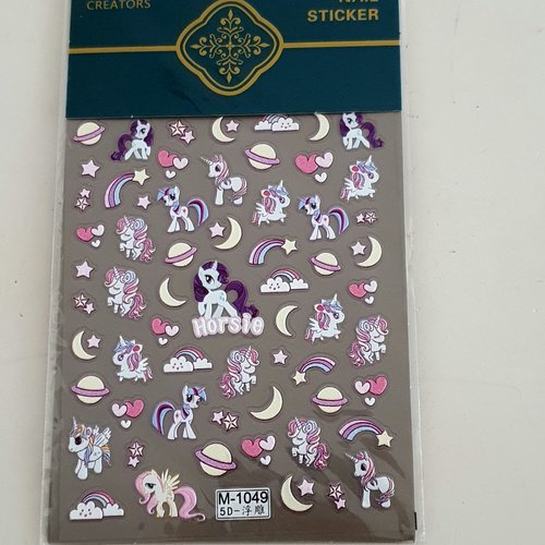 1 carte de stickers 5d ongles nails art logos (497.2202)