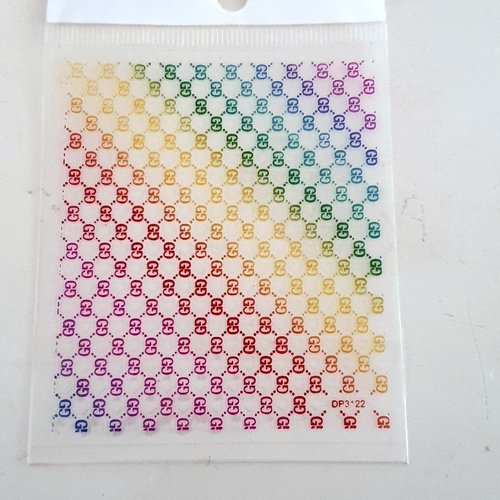 1 carte de stickers 3d ongles nails art logos (497.2214)