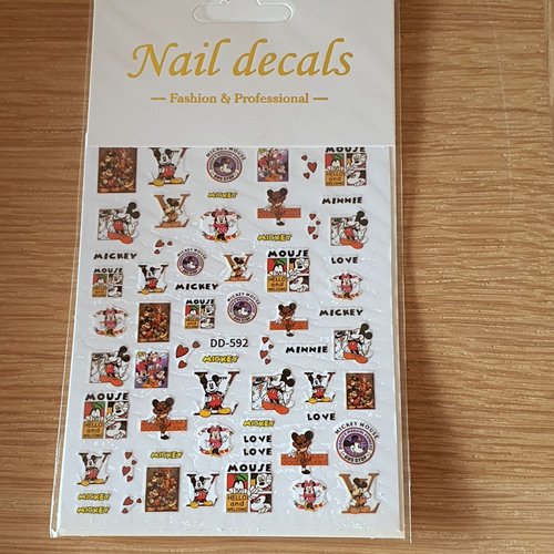 1 grande carte stickers ongles nails art logos (497.9823)