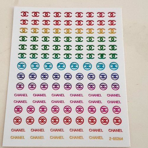 1 grande carte stickers ongles nails art logos (498.5263)