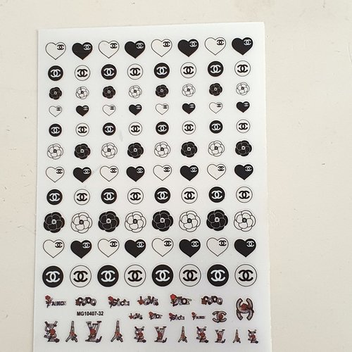 1 grande carte stickers ongles nails art logos (499.2165)