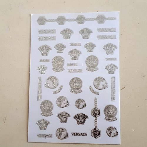 1 carte stickers ongles nails art logos (499.3748).