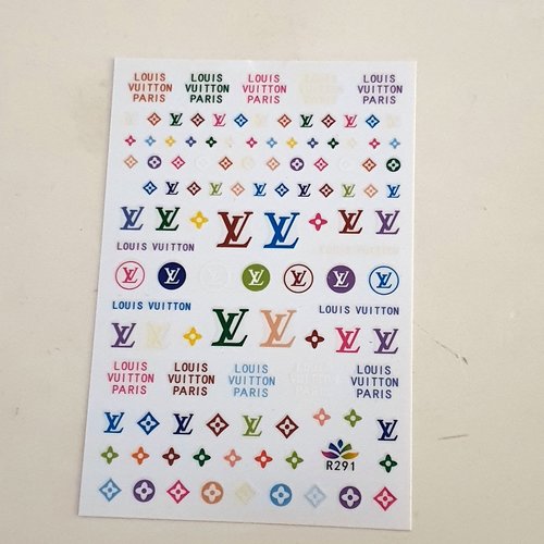 1 carte stickers ongles nails art logos (499.3756)