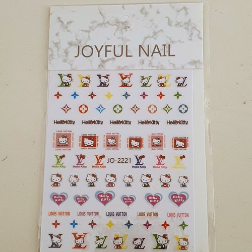 1 grande carte de stickers ongles nails art logos (499.8262)