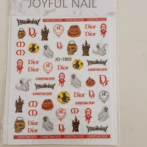 1 grande carte de stickers ongles nails art logos (500.0603)