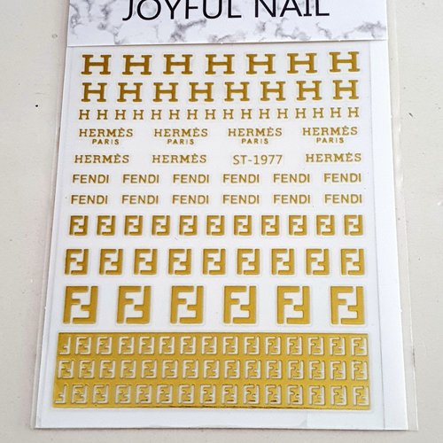 1 grande carte de stickers 3d ongles nails art logos (500.1804)