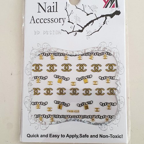 Modeles divers - 1 carte de stickers 3d ongles nails art (500.3722)