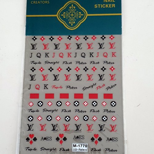 1 grande carte de stickers 5d ongles nails art logos (500.5944)