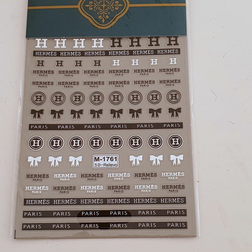 1 grande carte de stickers 5d ongles nails art logos (500.8085)