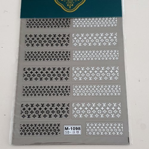 1 grande carte de stickers 5d ongles nails art logos (501.0516)
