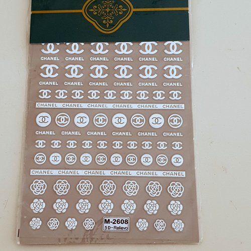 1 grande carte de stickers 5d ongles nails art logos (501.0521)